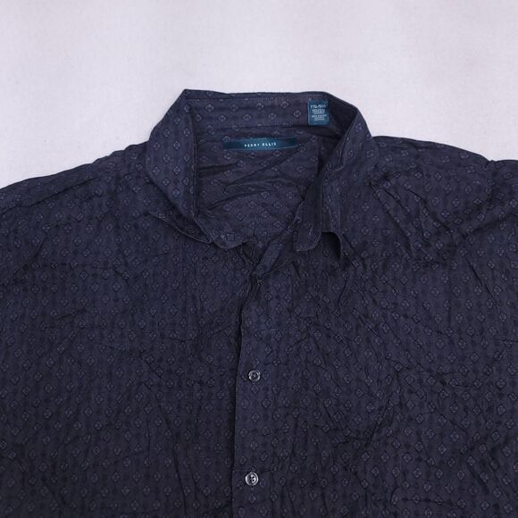 Perry Ellis Button Up Long Sleeve Shirt Mens Size Double Extra Large 2XL Gray - Picture 1 of 10